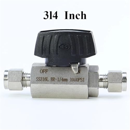 6 8 10 12 14 16 mm 1/4" 3/8" 1/2" 3/4" 1" Inch Tube OD Compression Union 316L Stainles Steel Hex Ball Valve 1000 PSI(3l4 Inch) von BOEAXTYUI