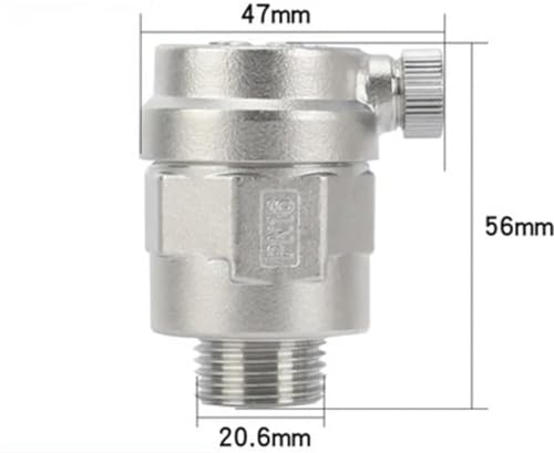 DN15/20/25 1/2" 3/4" 1" BSP Male 304 Stainless Automatic Air Vent Safety Release Pressure Relief Valve Pipeline Water Heating(1l2 BSPT DN15 L-56mm) von BOEAXTYUI