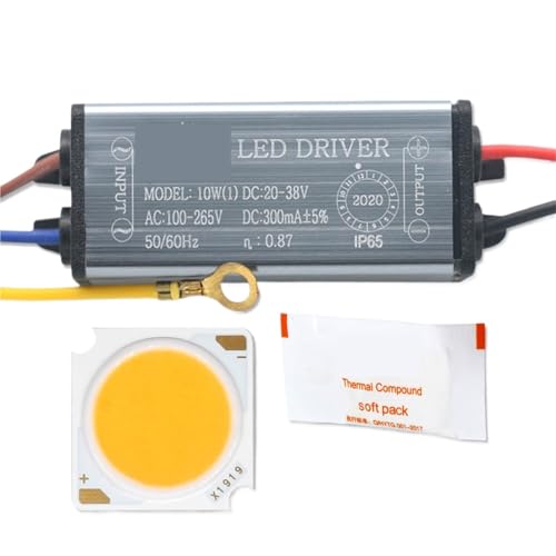 Ein Set mit hoher Helligkeit 10 W 20 W 30 W 50 W DC30-33 V LED COB Bridgelux Chip Matrix und wasserdichtem LED-Treiber for LED-Leuchtmittel DIY(Neutral White 4000K,30W A Set) von BOEAXTYUI