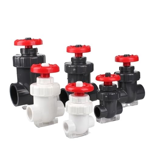 Flowcolour 20/25/32/40mm Hi-quality UPVC Aquarium Gate Valve Precision Flow Control PVC Sluicepipe(32mm DN25,Dark Gray) von BOEAXTYUI