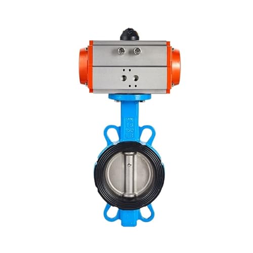 Pneumatisches Absperrventil D671X-10/16 Wafer-Typ Sphärisches Lnk 304 Edelstahl Schnellabsperrventil DN40/50/65/80/100-300(DN80) von BOEAXTYUI