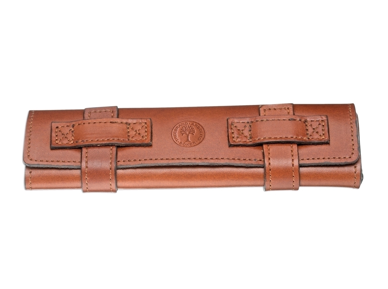 Braunes Leder Roll-Etui fÙr Rasiermesser o. schlanke Taschenmesser von BÖKER Manufaktur Solingen