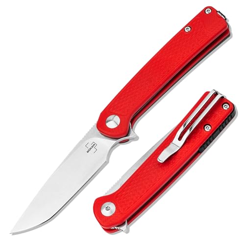 BÖKER PLUS® Fire Ant Red - Profi Flipper Klappmesser mit Detent Ball - leichtes Profi Taschenmesser 42a konform - EDC Messer mit Pinzette & Clip - Droppoint Faltmesser von BÖKER PLUS