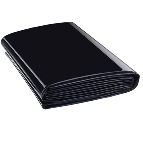BOELLRUNO PVC Teichfolie 2M X 2M Schwarz HDPE Teichfolien Schwerlast, Dichtungsfolie Teichmembran Schwimmteich Folie Gartenteich Teichplane für Fischteiche Brunnen Wassergarten und Wasserfall (A) von BOELLRUNO