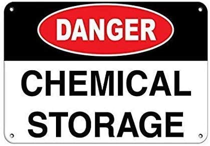 Warnschild "Danger Chemical Storage Chemical Hazards.8 X 12 Inch for Notice Street Traffic Danger Outdoor Waterproof and Rustproof Metal Tin Sign von BOEYC