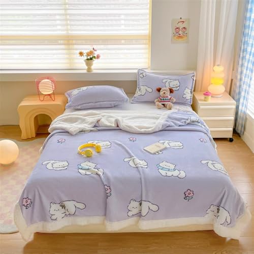 BOFIBO Kuscheldecke Winter-Doppeldecke, Sofabezug, Bettwäsche, Tagesdecken und Bettdecken, Zuhause und Dekoration Decke werfen Für Sofa und Stühle,Bett(Purple Kitten,Blanket 200X230cm) von BOFIBO