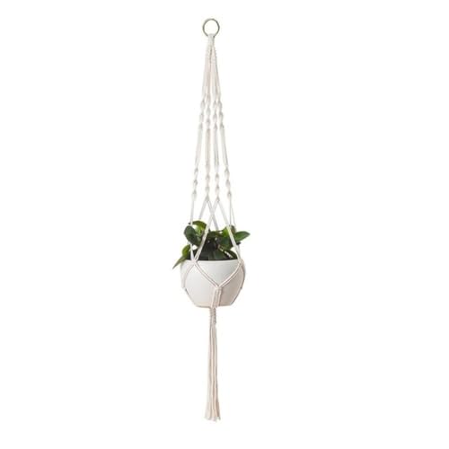 BOFIBO Schweberegale 1pc Großformatige Betriebsaufhänger Korb Handgemachte Seil Töpfe Halter Feinhanfseil Net Blumentopfpflanze Lanyard Baumwolle Hanging Baskets Betriebsaufhänger Flowerpot(B) von BOFIBO