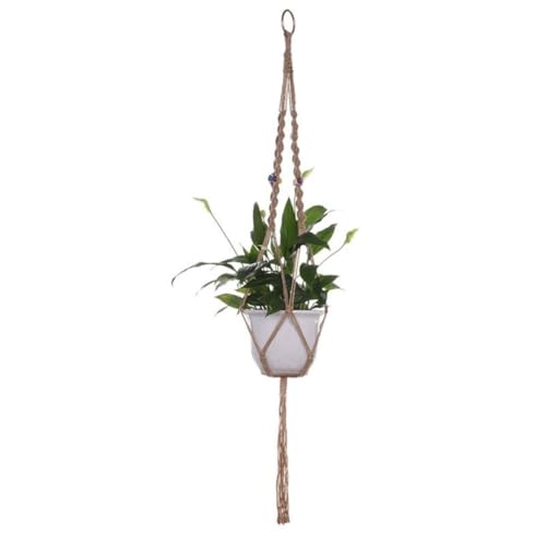 BOFIBO Schweberegale 1pc Großformatige Betriebsaufhänger Korb Handgemachte Seil Töpfe Halter Feinhanfseil Net Blumentopfpflanze Lanyard Baumwolle Hanging Baskets Betriebsaufhänger Flowerpot(C) von BOFIBO