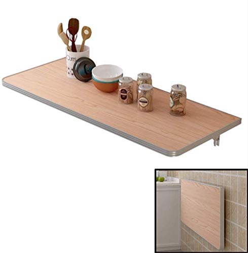 BOFIBO Schweberegale Folding Wand Heavy Duty Wandhalterung Tisch Klein Fold-Down- Küchentisch Wand befestigter Workbench Heavy Duty Falten Fown Esstisch Computer-Schreibtisch(Beige,120 * 40cm) von BOFIBO
