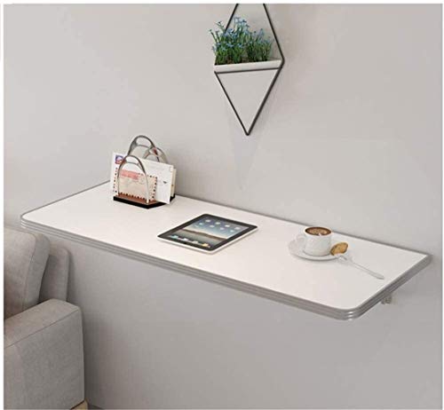BOFIBO Schweberegale Folding Wand Heavy Duty Wandhalterung Tisch Klein Fold-Down- Küchentisch Wand befestigter Workbench Heavy Duty Falten Fown Esstisch Computer-Schreibtisch(Blanc,120 * 40cm) von BOFIBO