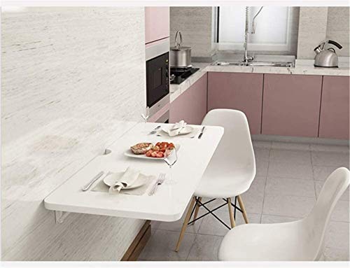 BOFIBO Schweberegale Folding for Wandmontage Farbe Piano Falt Hängen Beistelltisch Stabile Stabile Konstruktion Küche Speise Multi- use Wandklapptisch Wandregal for kleine Räume(Blanc,80 * 40cm) von BOFIBO