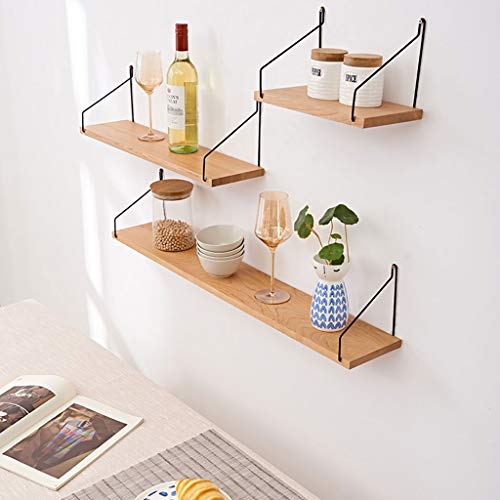 BOFIBO Schweberegale Schwimmdock Regale Wand befestigter, Holz Wandregale Rustic Satz 3 Abstellflächen Display Racks Home Decor Wandregal for Wohnzimmer, Schlafzimmer, Küche(Wood Color) von BOFIBO