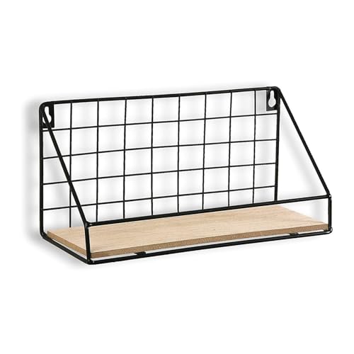 BOFIBO Schweberegale Wall Shelves Floating Shelf 4 Tiers DIY Bookshelf Kitchen Shelf Combination Wall- Mounted Iron Wooden Material Storage Rack Nordic Style, Multi- Size Optional(A,45 * 13 * 16cm) von BOFIBO