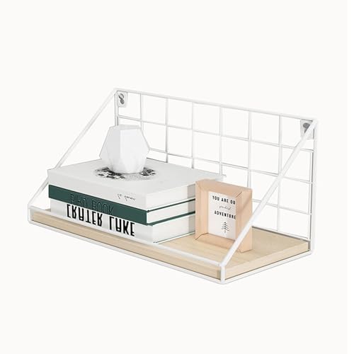 BOFIBO Schweberegale Wall Shelves Floating Shelf 4 Tiers DIY Bookshelf Kitchen Shelf Combination Wall- Mounted Iron Wooden Material Storage Rack Nordic Style, Multi- Size Optional(B,35 * 13 * 16cm) von BOFIBO