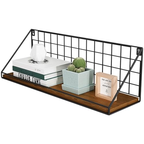 BOFIBO Schweberegale Wall Shelves Floating Shelf 4 Tiers DIY Bookshelf Kitchen Shelf Combination Wall- Mounted Iron Wooden Material Storage Rack Nordic Style, Multi- Size Optional(C,45 * 13 * 16cm) von BOFIBO