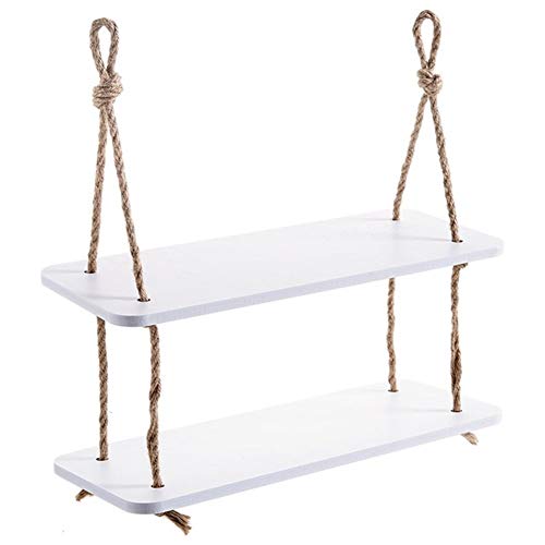 BOFIBO Schweberegale Wand Clapboard Lagerregal dekorative Wandregale Haken an der Wand Holz Regalwand Küche Speicherorganisation Regalschrankspeicher-Rack(2 Layer) von BOFIBO