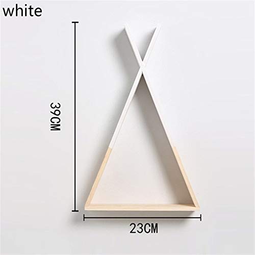 BOFIBO Schweberegale Wand Clapboard Lagerung Wandregal In Dekorative Regale Rack-Holz- Dreieck Regal Display Rack Wohnzimmer Schlafzimmer-Kind-Raum-Dekoration(Blanc) von BOFIBO