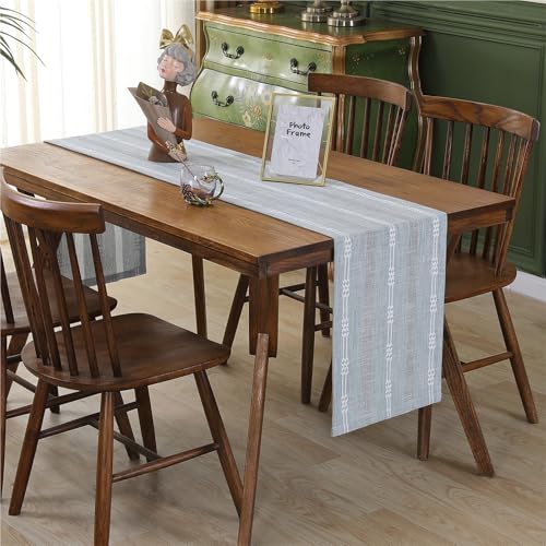 BOFIBO Tischläufer Home Tischwäsche Gestreifter gewebter Tischläufer, hohl gewebte TeaRunner-Tischdecke und dekoratives Tischtuch for den Esstisch Für Partys, Hochzeiten, Esstische(Blauw,35 * 150cm) von BOFIBO