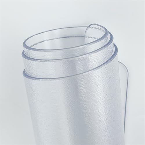 BOFIBO Transparente Plastiktischdecke Weiche Glastischdecke Transparente PVC-Tischdecke wasserdichte und ölbeständige Küche Esstisch Runde weiche Silikon-Tischdecke(Frosted 1.0mm,Round 110cm) von BOFIBO