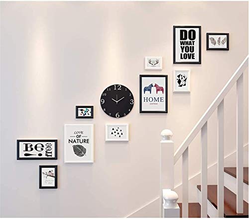 Objektrahmen Bilderrahmen, Bilderrahmen Set 11 Multi Pack Bilderrahmen Wert Set Treppe Korridor Korridor Dedicated-Foto-Rahmen-Set, Großes Bild Bilderrahmen Wand Set 5 Farben(Farbe: Pink)(Black a) von BOFIBO