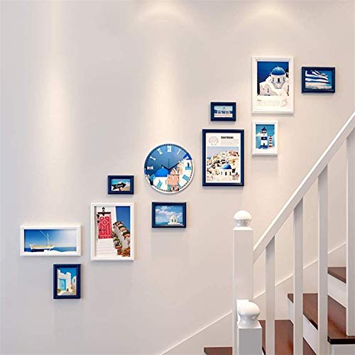 Objektrahmen Bilderrahmen, Bilderrahmen Set 11 Multi Pack Bilderrahmen Wert Set Treppe Korridor Korridor Dedicated-Foto-Rahmen-Set, Großes Bild Bilderrahmen Wand Set 5 Farben(Farbe: Pink)(Blauw) von BOFIBO