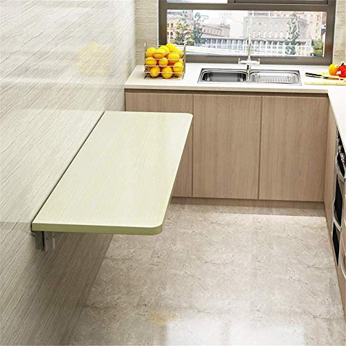 Schweberegale Ausklappbare Wandhalterung Out Convertible Desk Space Saver Folding Werkbank, MDF, Gastronomie Küchentisch Umweltfreundliche Möbel Klappwandregal for kleine Räume(Blanc,90*40*2.5cm) von BOFIBO