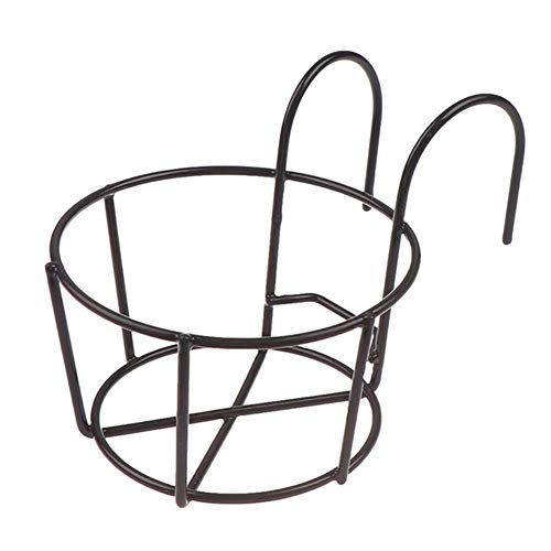 Schweberegale Balkon Einhängegestell Garten Zubehör Ranke Eisen Racks Balkon Runde Blumentopf Rack- Geländer Zaun Außen 1PCS(Black M) von BOFIBO