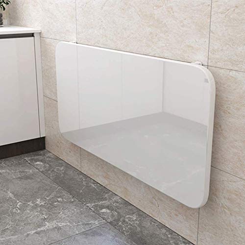 Schweberegale Folding Wand- Klapptisch kaltgewalzte Stahl Folding Shelf Bank Tisch Bracket Heavy Duty Wandhalterung Tisch Küche Schürzen Schreibtisch-Computer-Schreibtisch(Blanc,60 * 50cm/24 * 20in) von BOFIBO