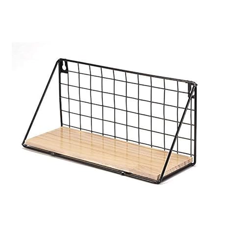 Schweberegale Wall Shelves Floating Shelf 4 Tiers DIY Bookshelf Kitchen Shelf Combination Wall- Mounted Iron Wooden Material Storage Rack Nordic Style, Multi- Size Optional(B,45 * 13 * 16cm) von BOFIBO
