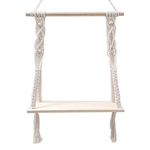 Schweberegale Wand Clapboard Cilected handgewebte Makramee Tapisserien Gestell Holzregale for Wand Bohemian Dekorative Regale Wandbehang Regale Ornament von BOFIBO