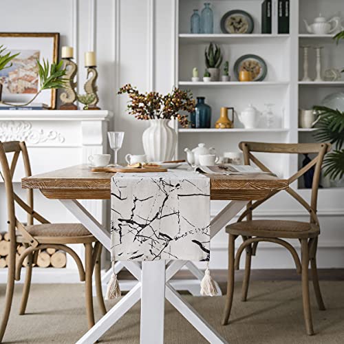 Tischläufer Home Tischwäsche Dekorative Luxus Gestreiften Patchwork Tisch Läufer Mit Quasten for Home Wohnzimmer Schlafzimmer Kunst Dekor Hochzeitsfeier Für Partys, Hochzeiten, Esstische(E,33*240cm) von BOFIBO