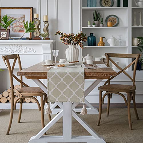 Tischläufer Home Tischwäsche Dekorative Luxus Gestreiften Patchwork Tisch Läufer Mit Quasten for Home Wohnzimmer Schlafzimmer Kunst Dekor Hochzeitsfeier Für Partys, Hochzeiten, Esstische(D,33*180cm) von BOFIBO