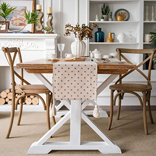 Tischläufer Home Tischwäsche Dekorative Luxus Gestreiften Patchwork Tisch Läufer Mit Quasten for Home Wohnzimmer Schlafzimmer Kunst Dekor Hochzeitsfeier Für Partys, Hochzeiten, Esstische(C,33*160cm) von BOFIBO