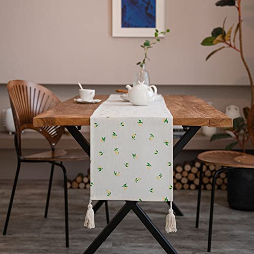 Tischläufer Home Tischwäsche Dekorative Luxus Gestreiften Patchwork Tisch Läufer Mit Quasten for Home Wohnzimmer Schlafzimmer Kunst Dekor Hochzeitsfeier Für Partys, Hochzeiten, Esstische(J,33*160cm) von BOFIBO