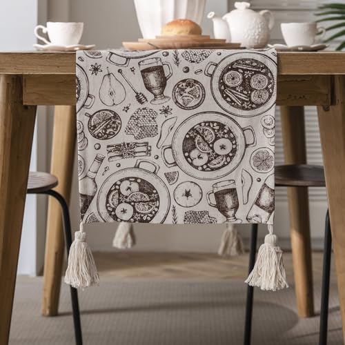 Tischläufer Home Tischwäsche Dekorative Luxus Gestreiften Patchwork Tisch Läufer Mit Quasten for Home Wohnzimmer Schlafzimmer Kunst Dekor Hochzeitsfeier Für Partys, Hochzeiten, Esstische(A,33*300cm) von BOFIBO