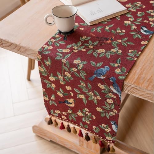 Tischläufer Home Tischwäsche Luxuriöser Tischläufer im Vintage-Design, bestickter Jacquard-Stoff mit mehreren Quasten, Tischläufer for Esszimmer, Kommode, Hochzeitsfeier, Urlaub, Hochzeit, Kamindekora Tischläufer Home Tischwäsche Luxuriöser Tischläufer im Vintage-Design, bestickter Jacquard-Stoff mit mehreren Quasten, Tischläufer for Esszimmer, Kommode, Hochzeitsfeier, Urlaub, Hochzeit, Kamindekora von BOFIBO