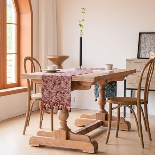 Tischläufer Home Tischwäsche Luxuriöser Tischläufer im Vintage-Design, bestickter Jacquard-Stoff mit mehreren Quasten, Tischläufer for Esszimmer, Kommode, Hochzeitsfeier, Urlaub, Hochzeit, Kamindekora Tischläufer Home Tischwäsche Luxuriöser Tischläufer im Vintage-Design, bestickter Jacquard-Stoff mit mehreren Quasten, Tischläufer for Esszimmer, Kommode, Hochzeitsfeier, Urlaub, Hochzeit, Kamindekora von BOFIBO