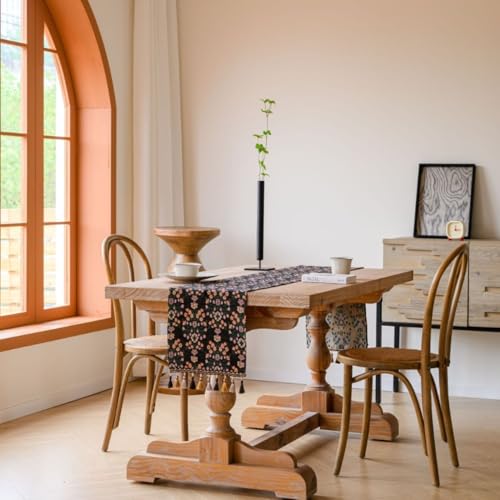 Tischläufer Home Tischwäsche Luxuriöser Tischläufer im Vintage-Design, bestickter Jacquard-Stoff mit mehreren Quasten, Tischläufer for Esszimmer, Kommode, Hochzeitsfeier, Urlaub, Hochzeit, Kamindekora Tischläufer Home Tischwäsche Luxuriöser Tischläufer im Vintage-Design, bestickter Jacquard-Stoff mit mehreren Quasten, Tischläufer for Esszimmer, Kommode, Hochzeitsfeier, Urlaub, Hochzeit, Kamindekora von BOFIBO