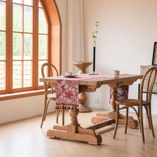 Tischläufer Home Tischwäsche Luxuriöser Tischläufer im Vintage-Design, bestickter Jacquard-Stoff mit mehreren Quasten, Tischläufer for Esszimmer, Kommode, Hochzeitsfeier, Urlaub, Hochzeit, Kamindekora Tischläufer Home Tischwäsche Luxuriöser Tischläufer im Vintage-Design, bestickter Jacquard-Stoff mit mehreren Quasten, Tischläufer for Esszimmer, Kommode, Hochzeitsfeier, Urlaub, Hochzeit, Kamindekora von BOFIBO