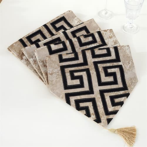 Tischläufer Home Tischwäsche Neue Chinesische Moderne Einfache Stiltischläufer Klassische Retro Schwarz-weiße Rote Tee Tischtuch Mode Tisch Tuchtischflagge Für Partys, Hochzeiten, Esstische(C,32x180cm von BOFIBO
