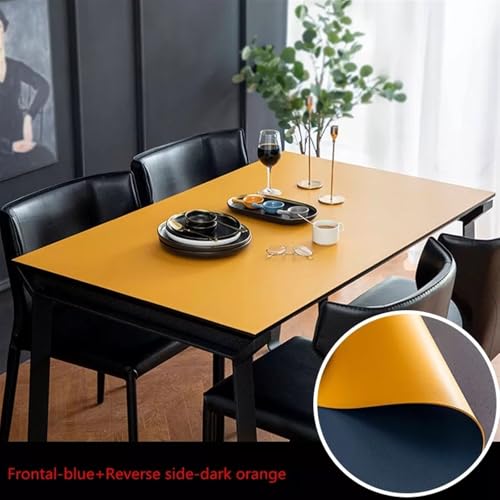 Transparente Plastiktischdecke 2 mm Ledertischdecke PVC-Tischdecke for Schreibtisch Computertisch Wasserdichte und ölbeständige Tischabdeckung kann individuell angepasst werden(Giallo,100x200cm) von BOFIBO