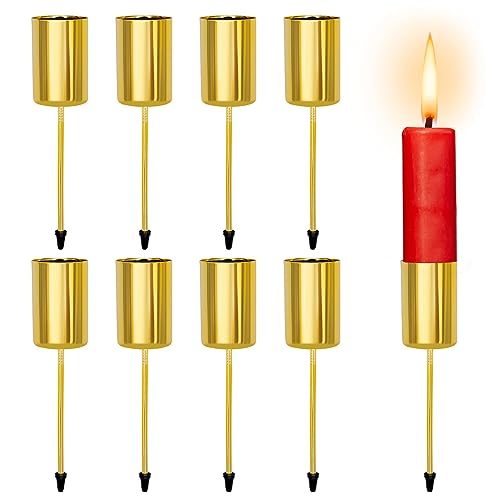 8er Set Kerzenhalter Adventskranz Stabkerzen Kerzenständer Stabkerzen Kerzenstecker Adventskranz Stabkerzenhalter für DIY Adventsgirlande Blumentopf Weihnachtsdekoration von BOFUNX