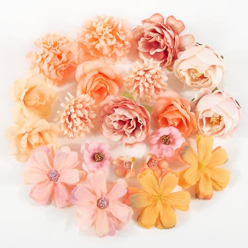 BOFUNX 20 Stücke Kunstblumen Blumenköpfe Künstliche Blumen Mini Blütenköpfe für Hochzeit Home Basteln Scrapbooking Deko von BOFUNX