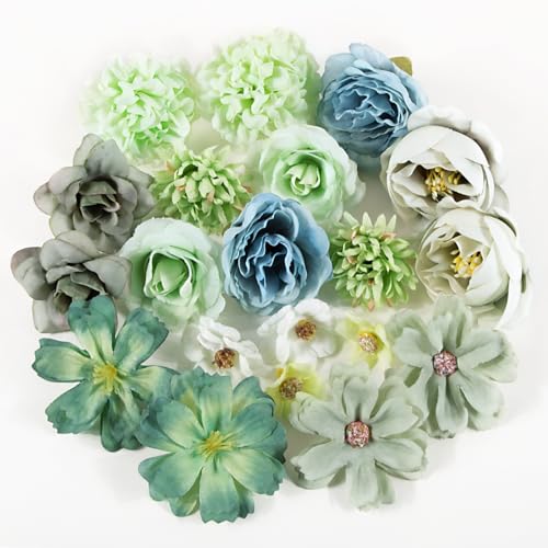 BOFUNX 20 Stücke Kunstblumen Blumenköpfe Künstliche Blumen Mini Blütenköpfe für Hochzeit Home Basteln Scrapbooking Deko von BOFUNX