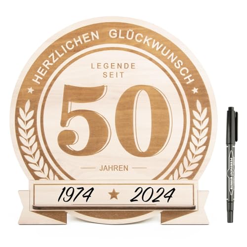 BOFUNX 2024 Holz-Schild Gästebuch 50 Jahre zum Geburtstag Hochzeit Jubiläum Geschenk Schild für Jubiläum Jhre Hochzeitstag Geburtstag BOFUNX 2024 Holz-Schild Gästebuch 50 Jahre zum Geburtstag Hochzeit Jubiläum Geschenk Schild für Jubiläum Jhre Hochzeitstag Geburtstag von BOFUNX
