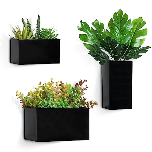 BOFUNX 3 Stücke Hängende Blumentöpfe Metall Blumentopf für Wand Hängeampel Wandvasen für Blumen Pflanzen Wanddeko Gartendeko von BOFUNX