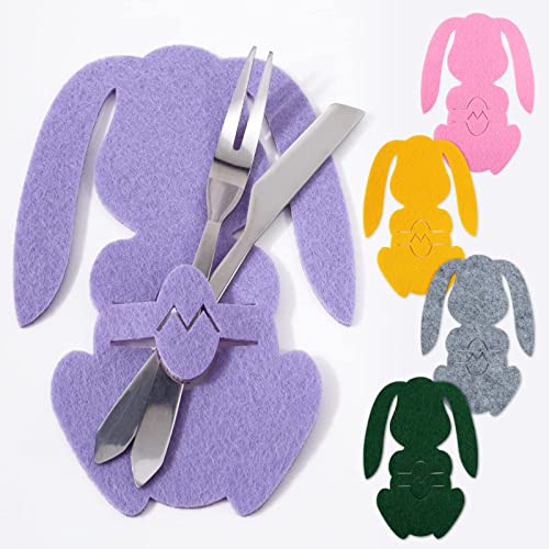 BOFUNX 5 Stücke Ostern Bestecktasche Filz Osterhase Besteckbeutel Besteckhalter Tischdeko Osterdeko Partydeko BOFUNX 5 Stücke Ostern Bestecktasche Filz Osterhase Besteckbeutel Besteckhalter Tischdeko Osterdeko Partydeko von BOFUNX