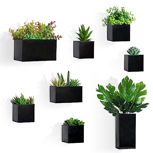 BOFUNX 8 Stücke Hängende Blumentöpfe Metall Blumentopf für Wand Hängeampel Wandvasen für Blumen Pflanzen Wanddeko Gartendeko von BOFUNX