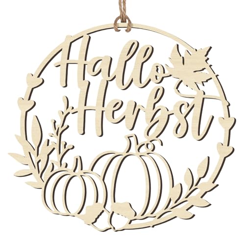 BOFUNX Herbst Türkranz aus Holz, Hallo Herbst Deko Kranz zum basteln, Türkranz Wandkranz Fenster Home Deko Herbst Deko BOFUNX Herbst Türkranz aus Holz, Hallo Herbst Deko Kranz zum basteln, Türkranz Wandkranz Fenster Home Deko Herbst Deko von BOFUNX