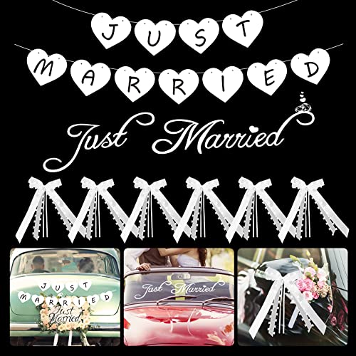 BOFUNX Just Married Autogirlande Hochzeit + 2 Stücke Autoschleifen + Autofenster Aufkleber Autoschmuck Hochzeitdeko Braut Hochzeit Auto Wedding Dekoration BOFUNX Just Married Autogirlande Hochzeit + 2 Stücke Autoschleifen + Autofenster Aufkleber Autoschmuck Hochzeitdeko Braut Hochzeit Auto Wedding Dekoration von BOFUNX